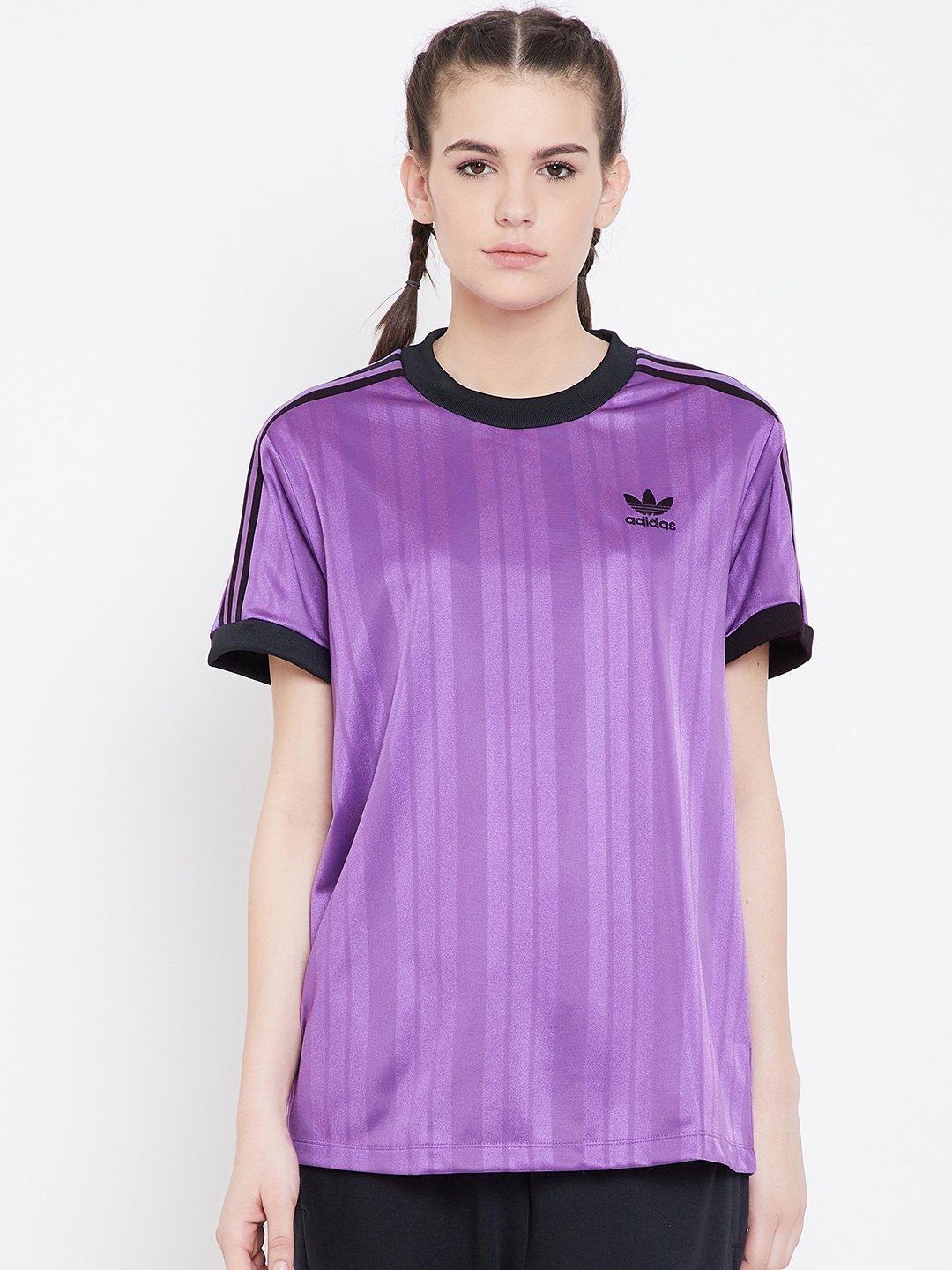 purple adidas shirt womens