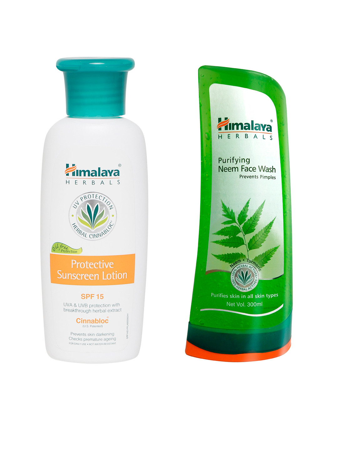 Himalaya Cinnabloc Protective SPF 15 Sunscreen Lotion &  Purifying Neem Face Wash