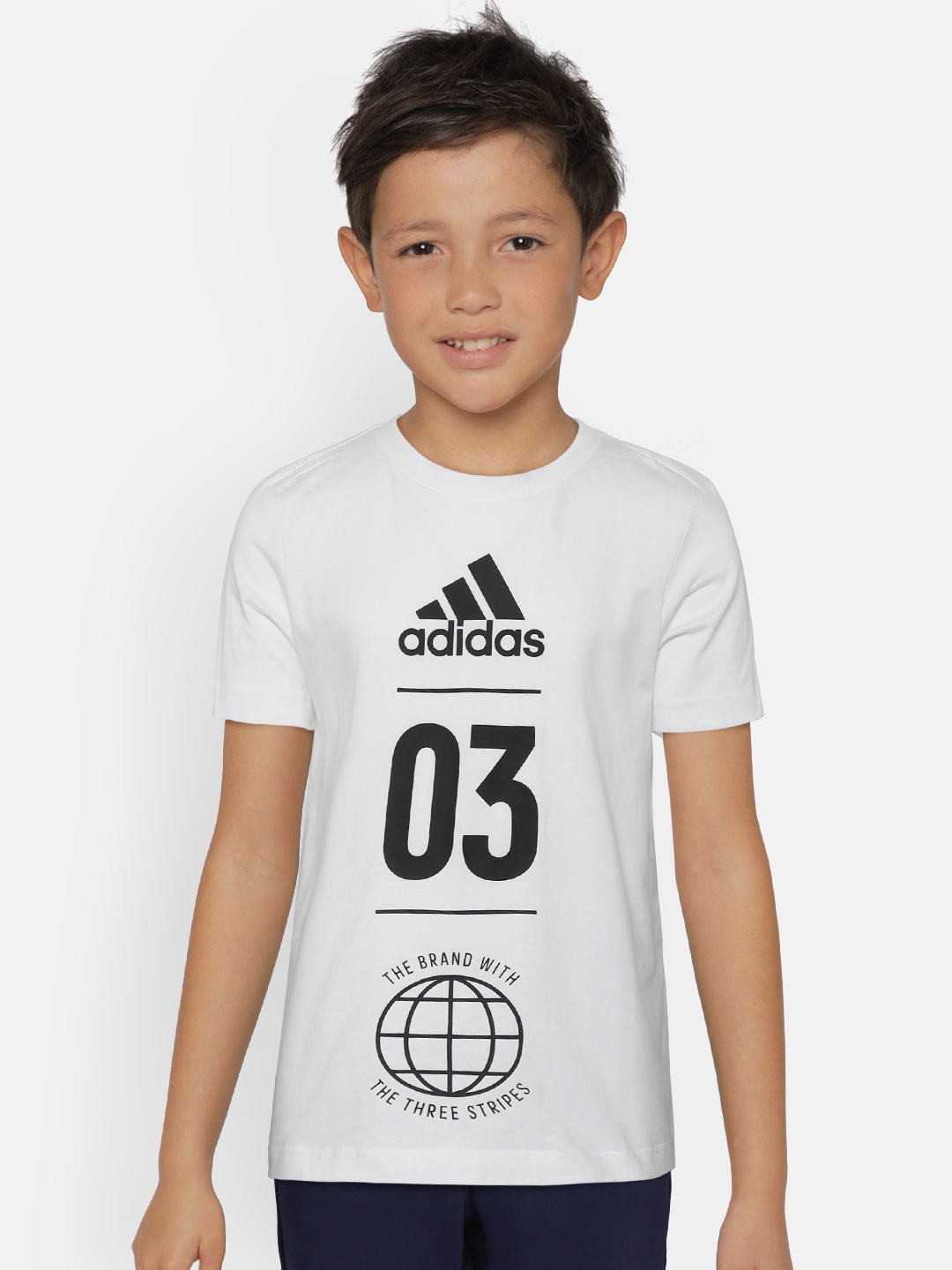 boys white adidas shirt