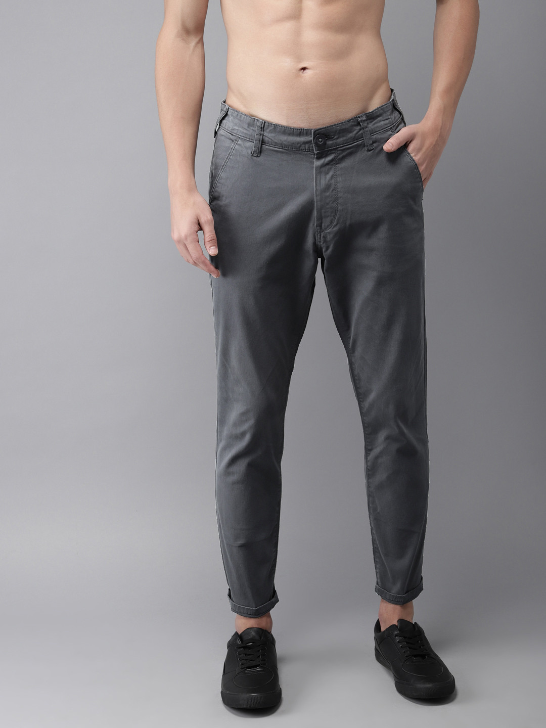 grey slim chinos mens