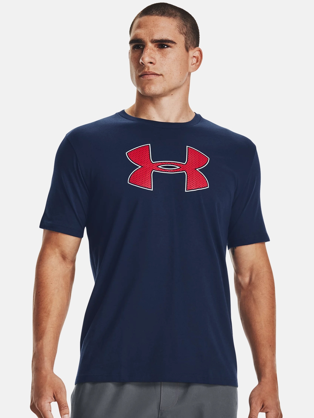 Buy UNDER ARMOUR Men Navy Big Logo SS Printed Longline T Shirt