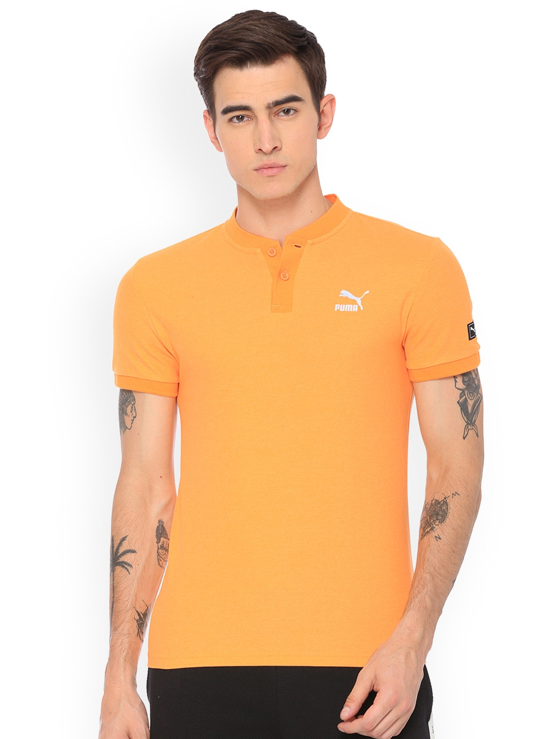 puma orange polo shirt