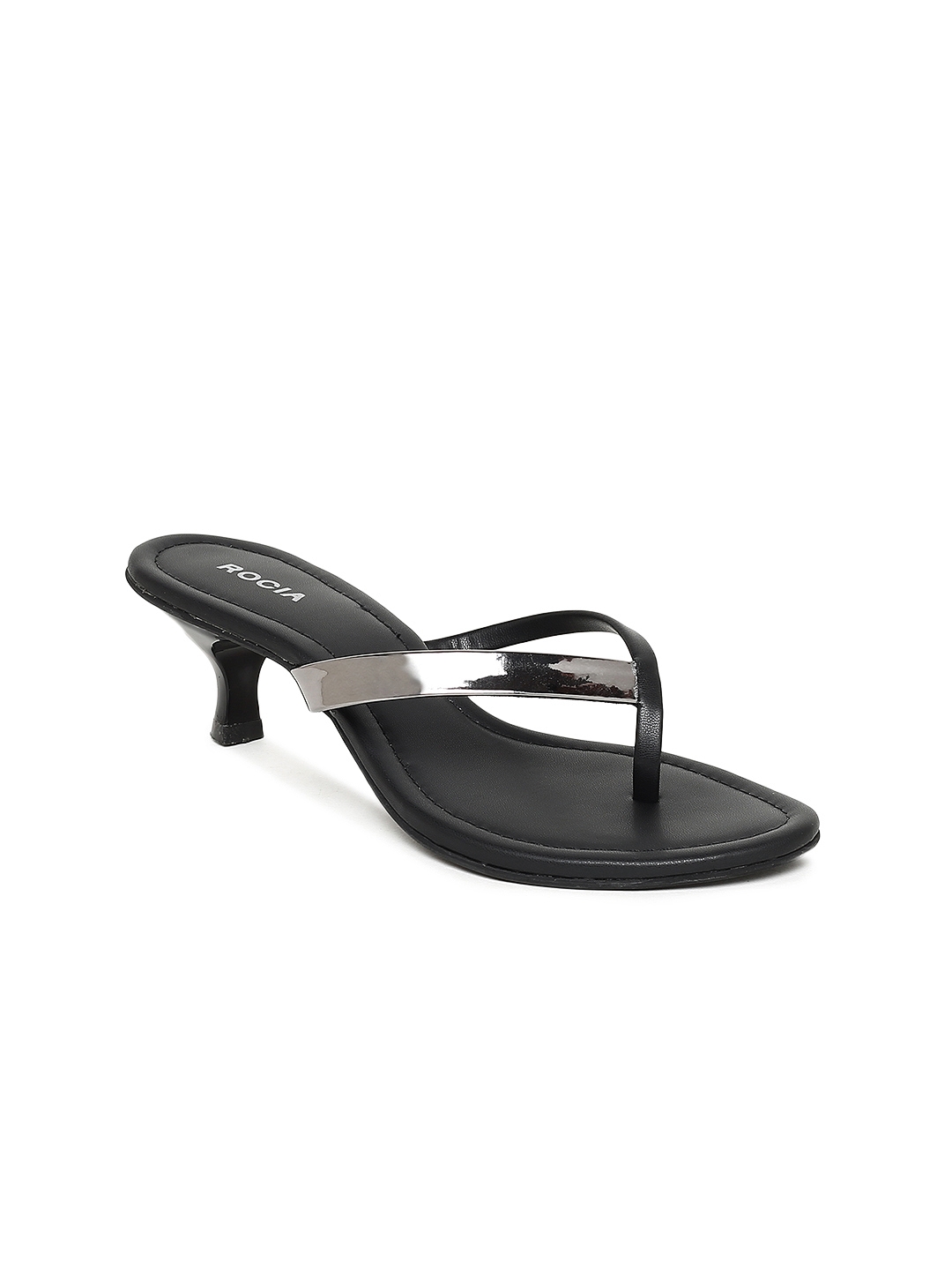 Buy Rocia Women Black Solid Sandals 