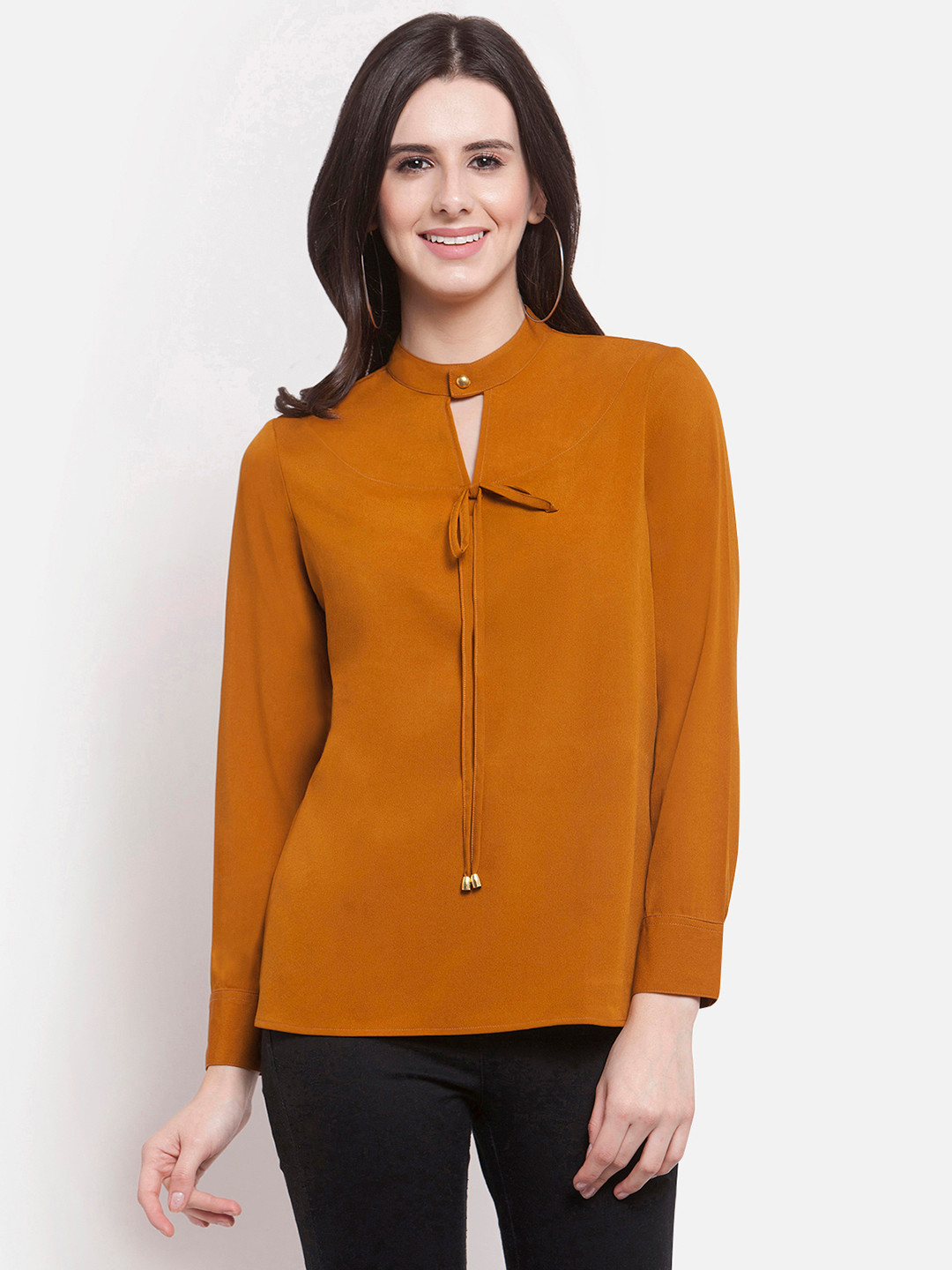 Martini Women Rust Orange Solid Top