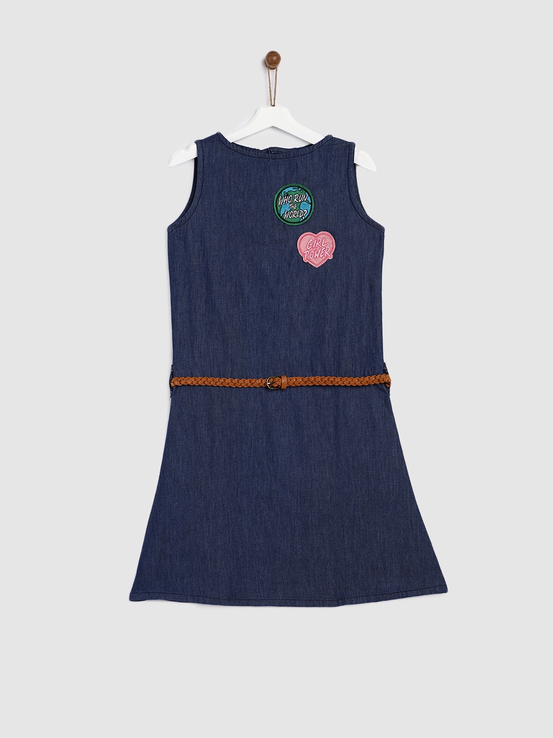 girls blue denim dress