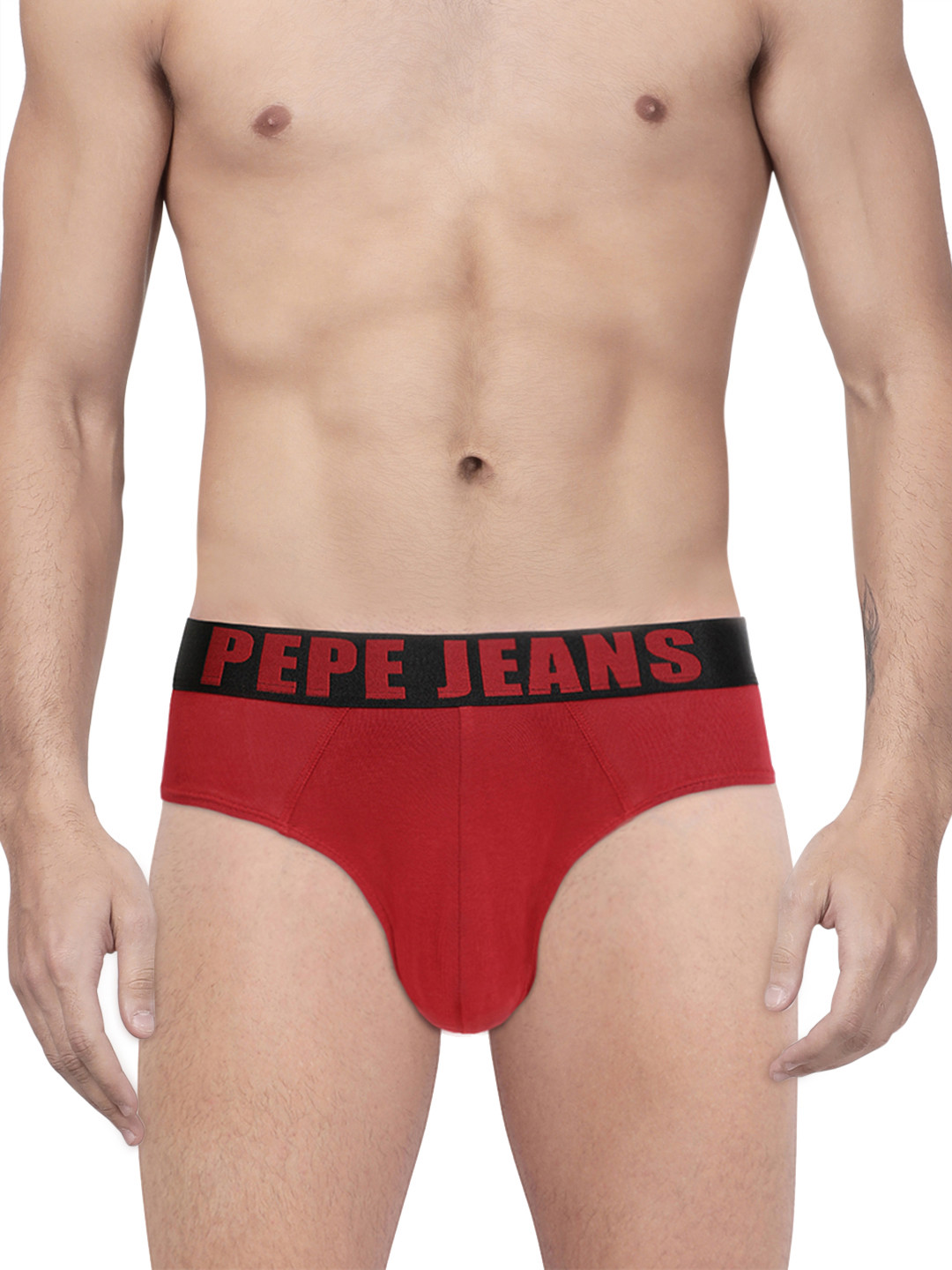 Pepe Jeans Men Red Solid Contour Briefs 8904311302391