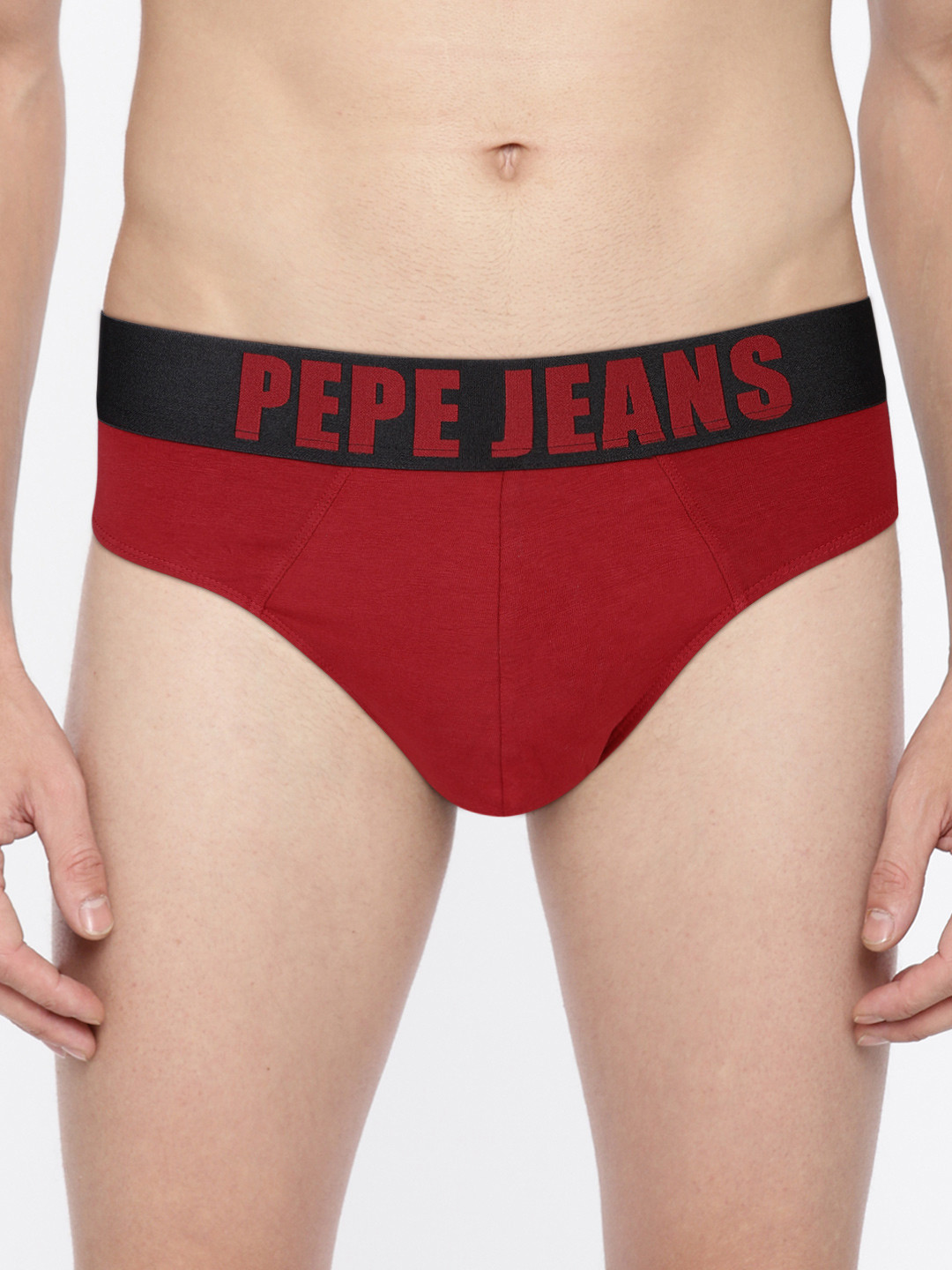 Pepe Jeans Men Maroon Solid Basic Briefs 8904311302407