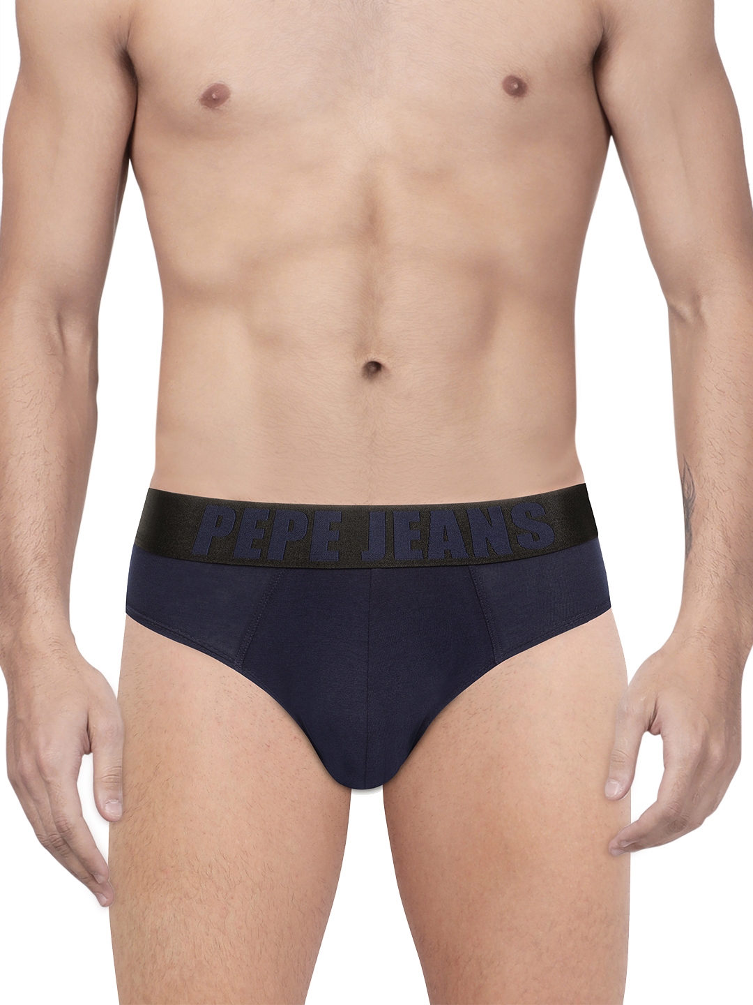 Pepe Jeans Nylon Solid Innerwear Regular Blue Brief (Pack of 1)