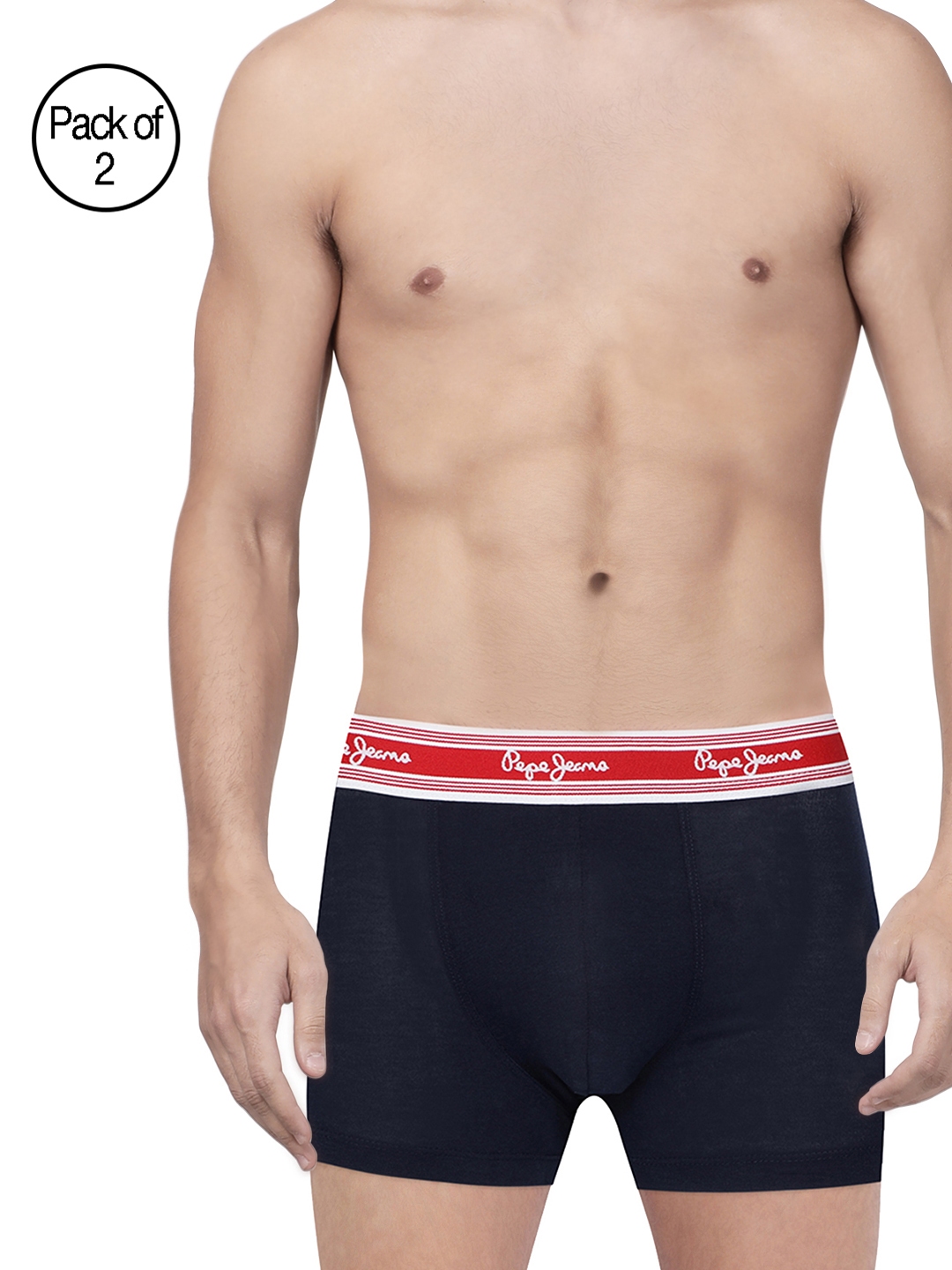 Buy Pepe Jeans Men Navy Blue Pack Of 2 Solid Hipster Trunks