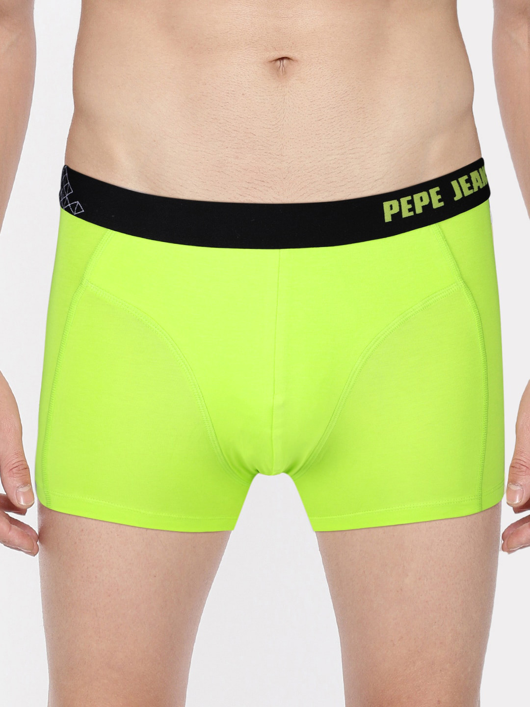 Pepe Jeans Men Fluorescent Yellow Solid Modern Trunk