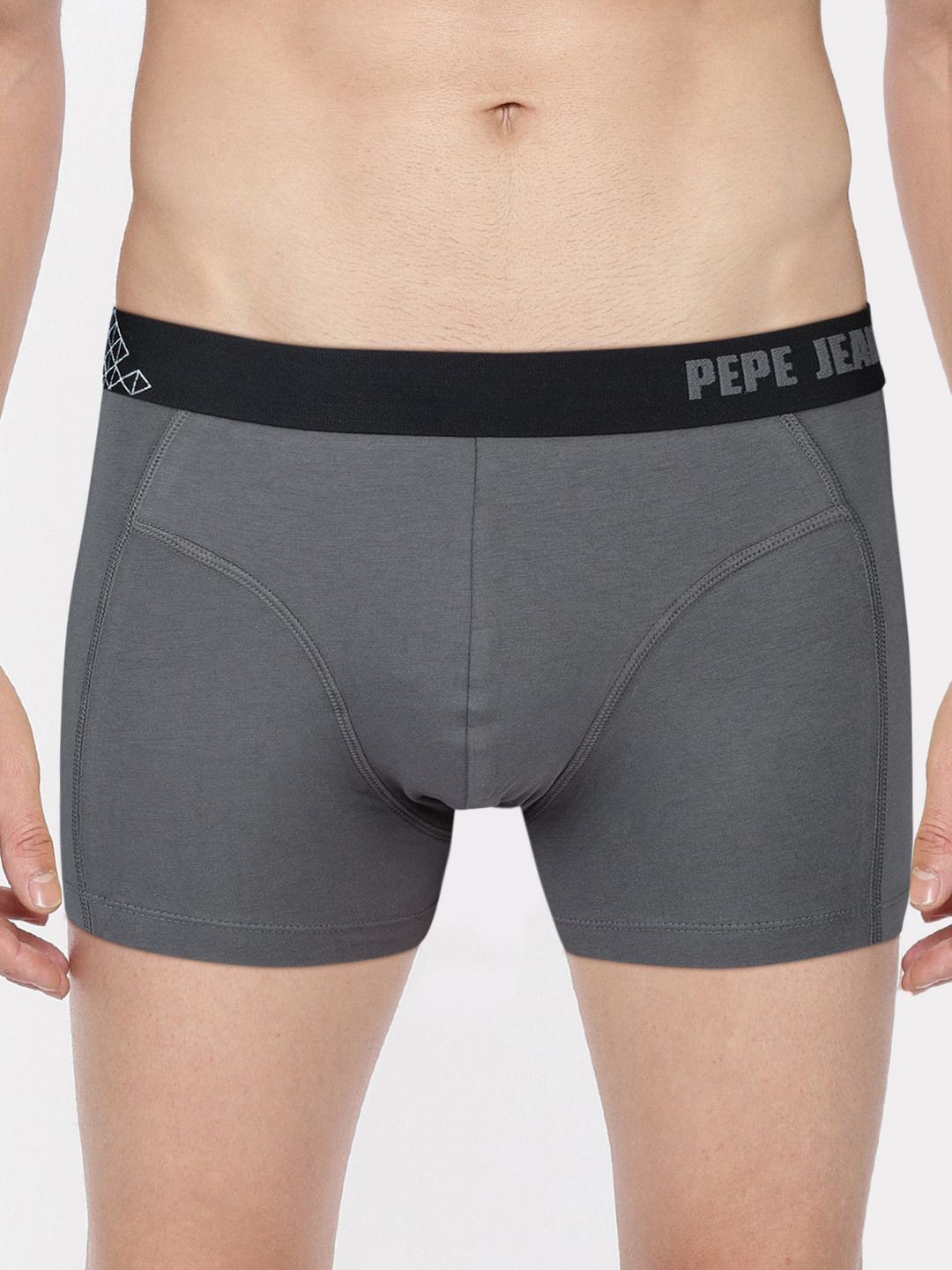 Pepe Jeans Men Charcoal Grey Solid Trunks OPT03