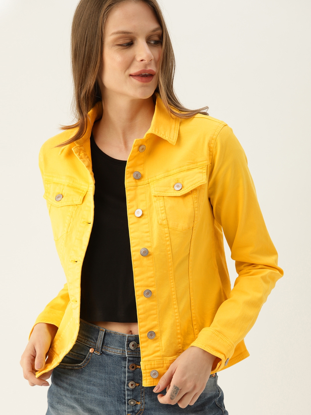 Full Sleeves Men Yellow Denim Jacket at best price in Buxar | ID:  22858555362-totobed.com.vn