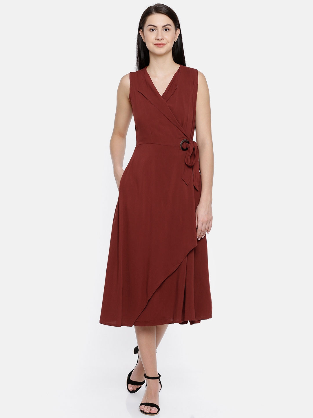 Gap red wrap best sale dress