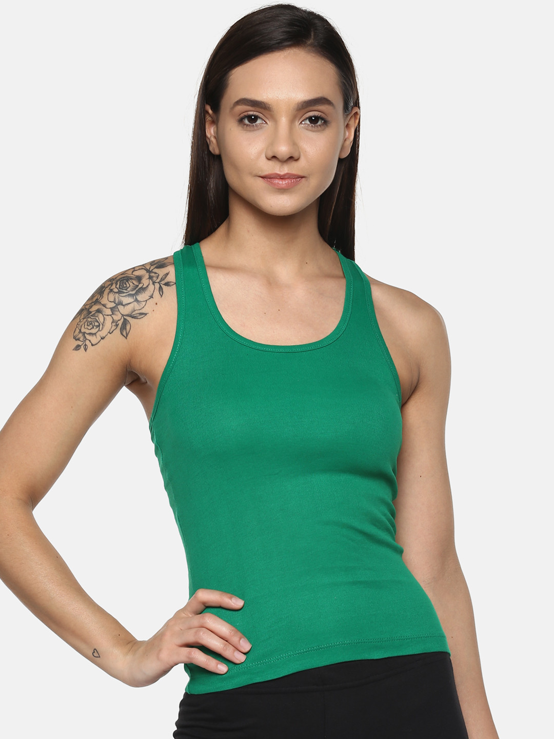 Leading Lady Green Solid Camisole SARA-GREEN