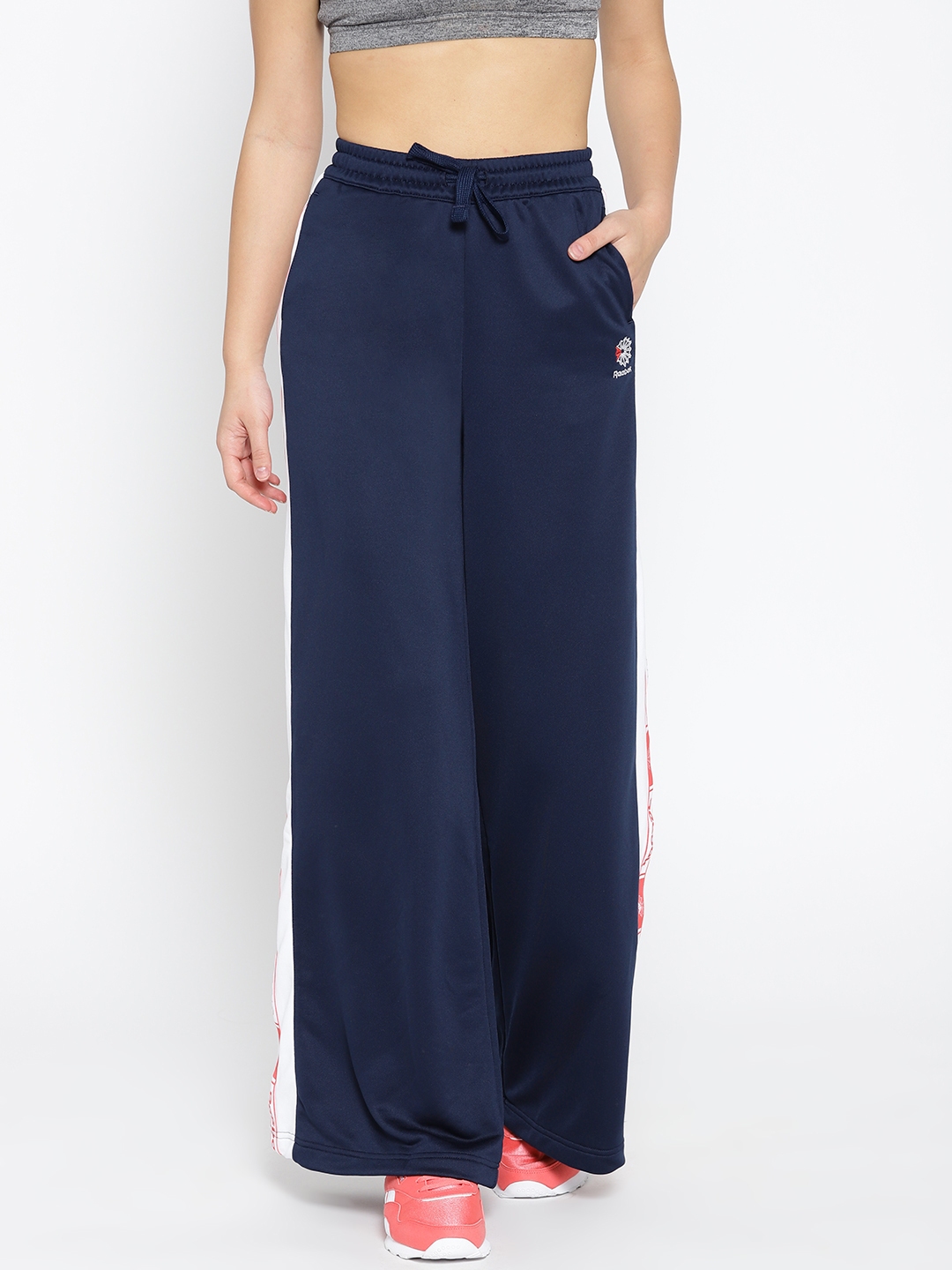 Buy Reebok Classic Women Navy Blue Printed Classic Track Pants