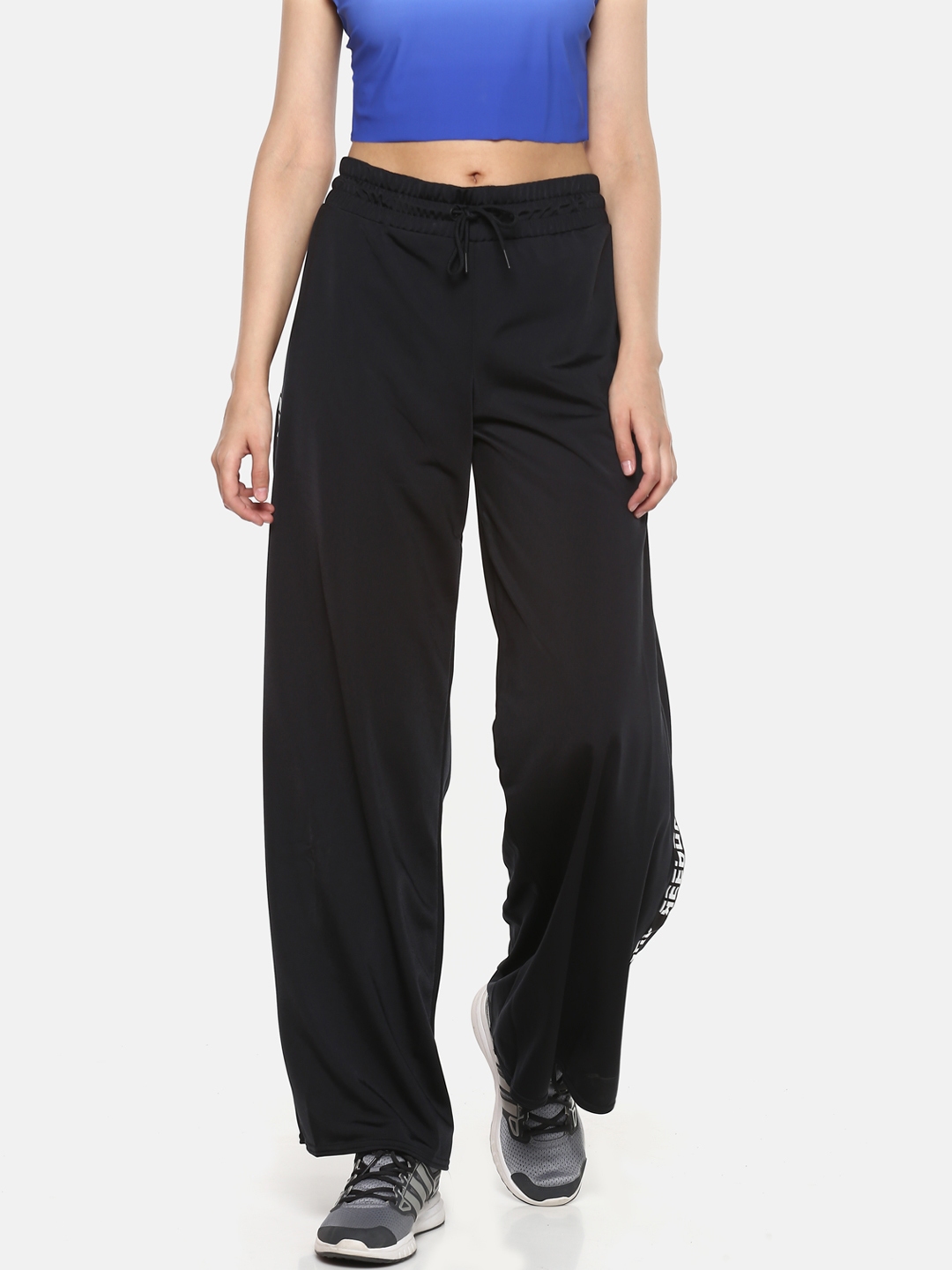 Buy Reebok Women Black Solid WOR Meet You There Wide Leg Training Track  Pants - Track Pants for Women 8974431