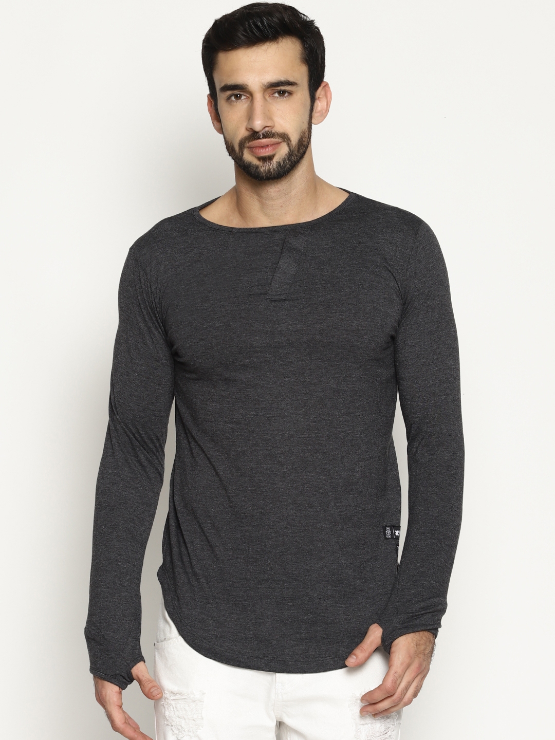 thumb hole t shirts myntra