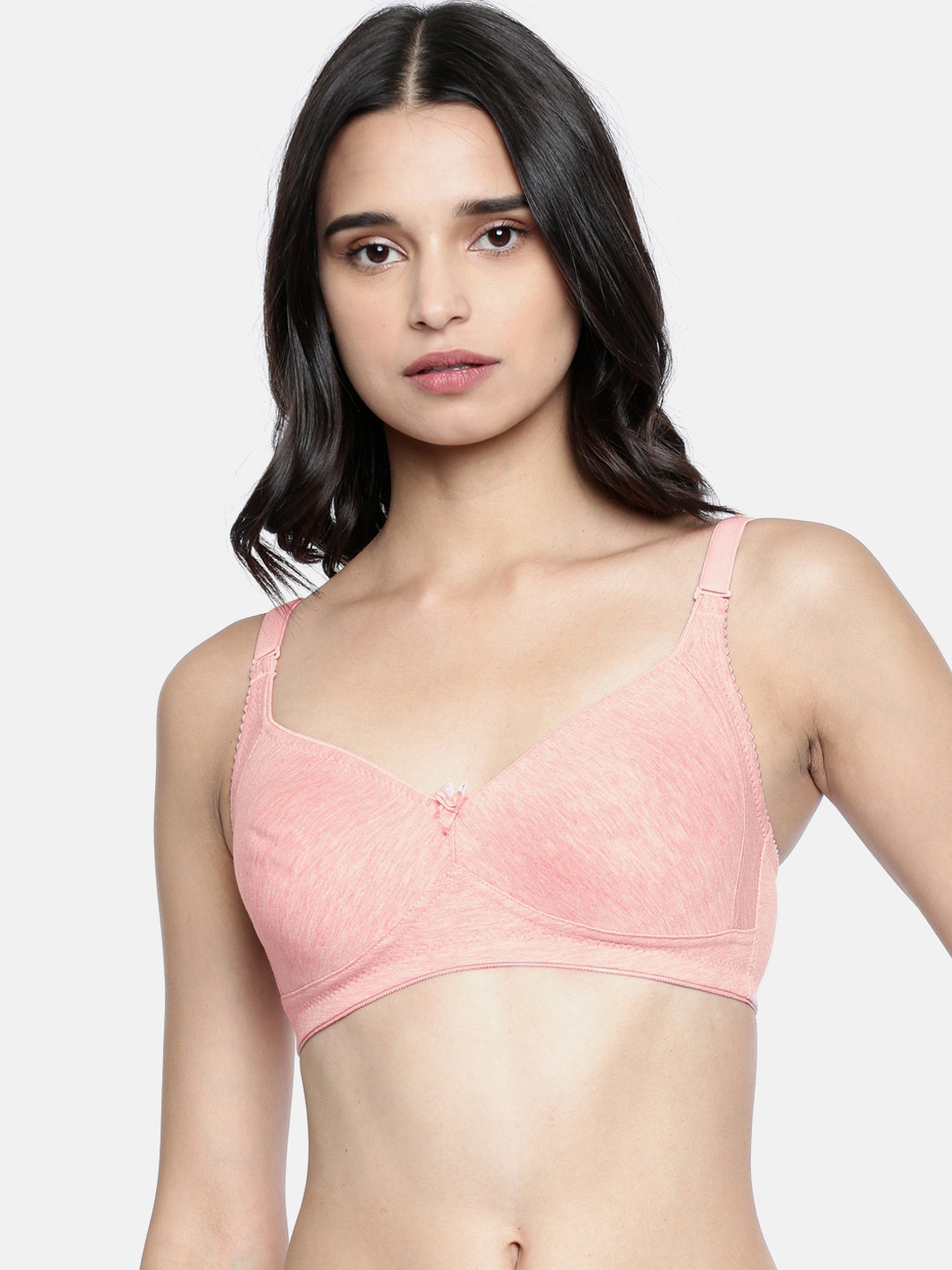Lady Love Pink Solid Non-wired Non-Padded Minimizer Bra LLBR1014