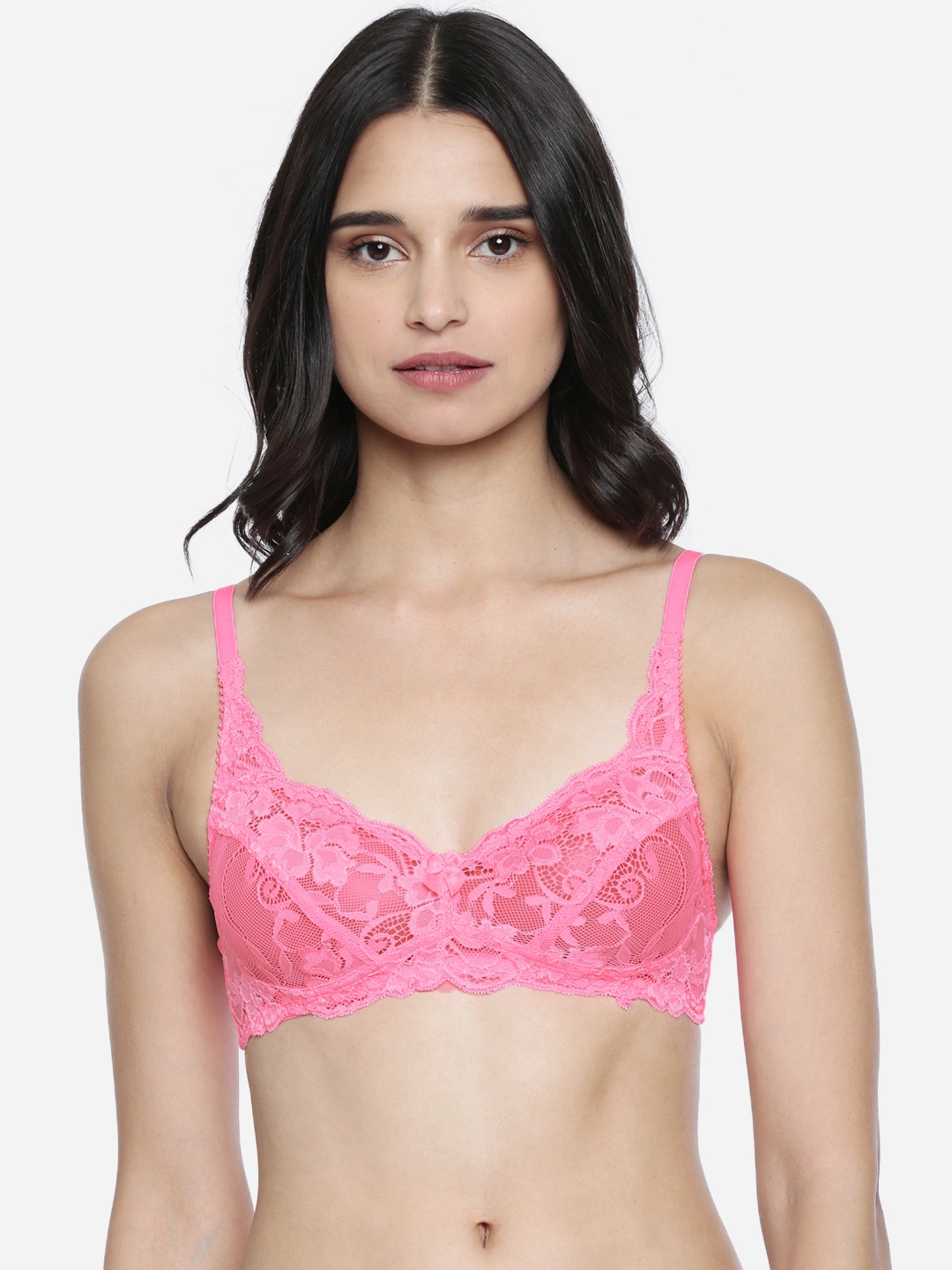 Buy Lady Love Pink Lace Non Wired Lightly Padded Everyday Bra