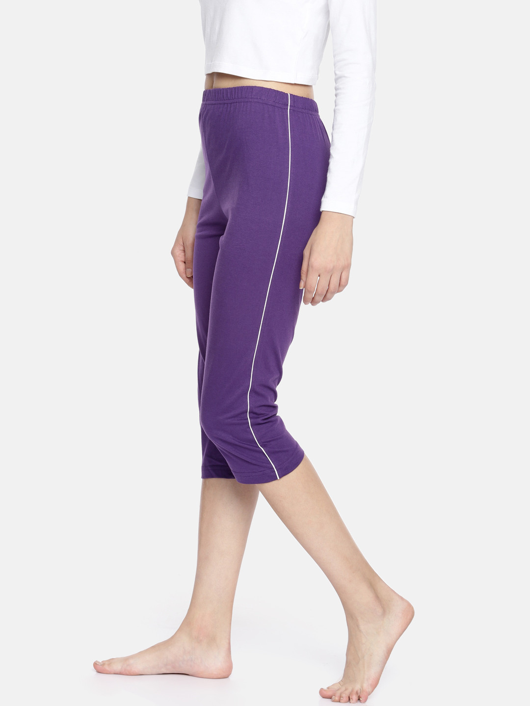 Espresso Women Purple Solid Three-Fourth Lounge Pants ESP-4000-SC1