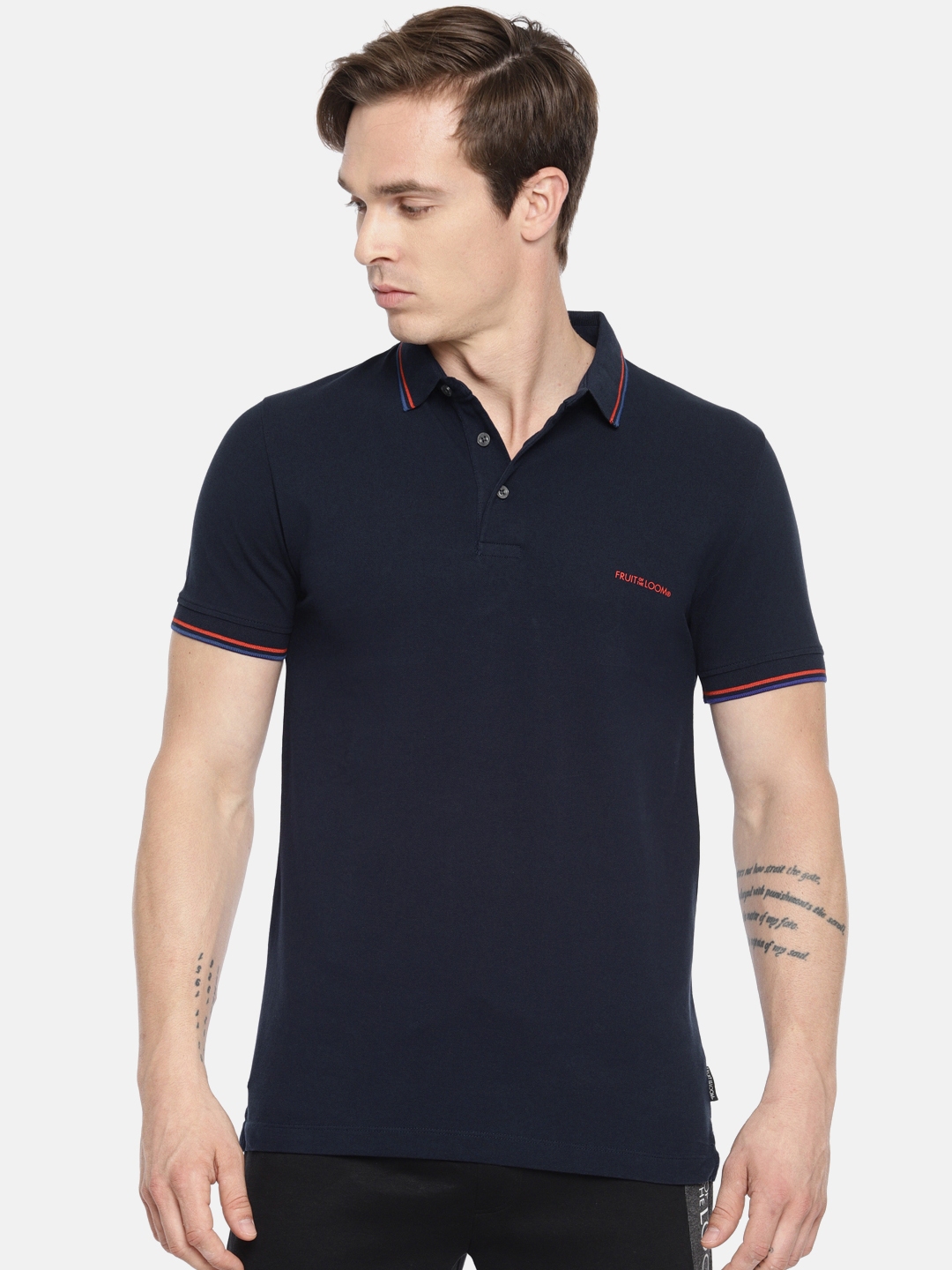 Fruit of the clearance loom navy polo shirt