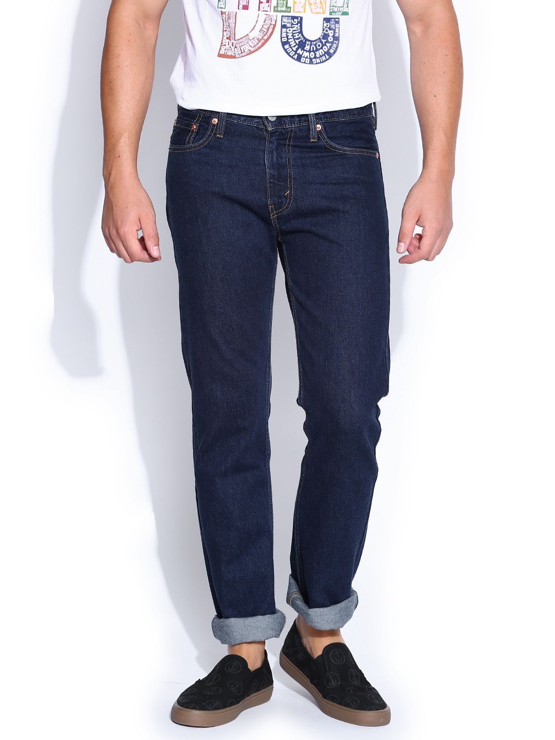 Buy Levis Men Blue 513 Slim Straight Fit Jeans - Jeans for Men 900605 |  Myntra