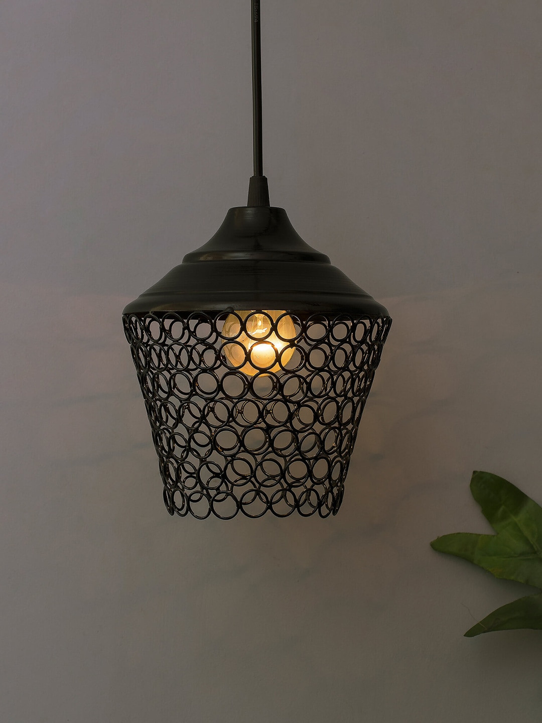 Homesake Black Self Design Handcrafted Pendent Light