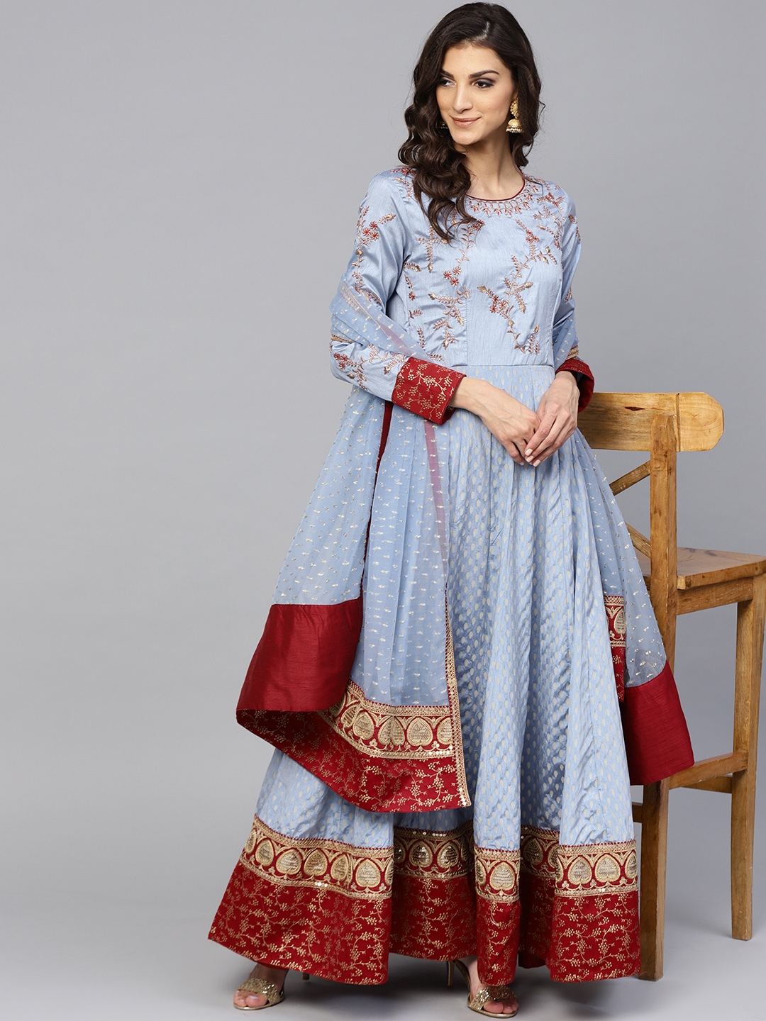 inddus anarkali kurta with dupatta