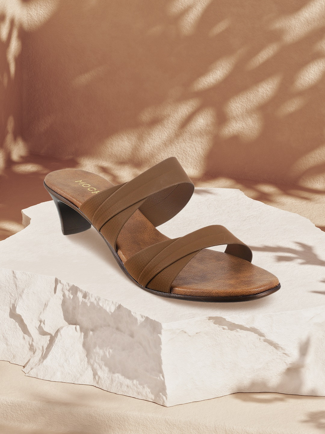 Mochi Women Tan Solid Heels