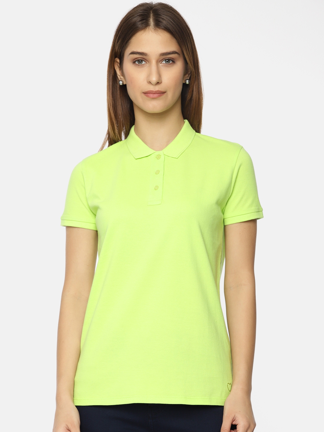 fluorescent green polo shirt