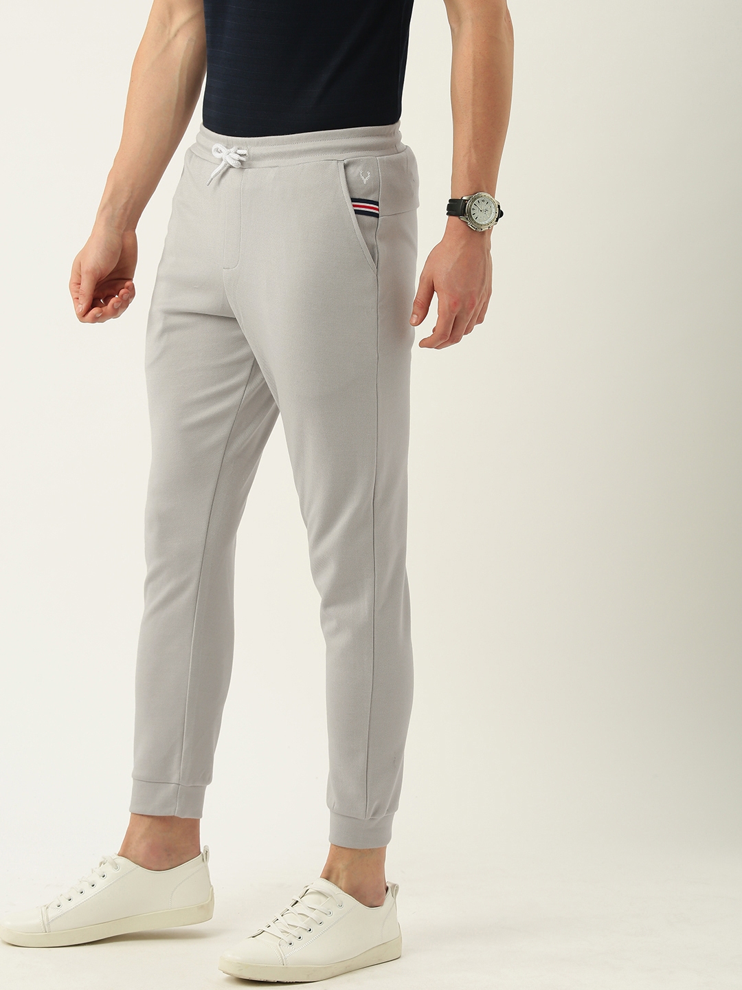 Buy Allen Solly Men Cream Coloured Regular Fit Self Design Regular Trousers   Trousers for Men 9141075  Myntra
