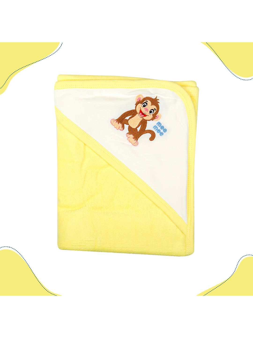 MeeMee Kids Cream-Coloured Cotton Towel With Hood