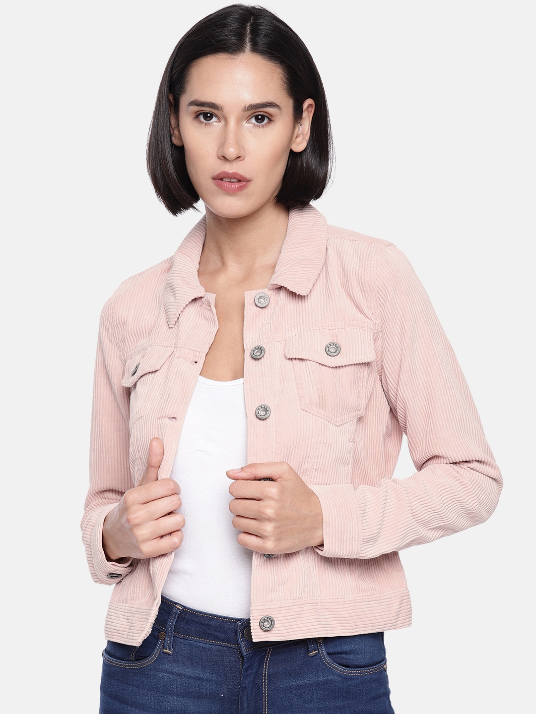 pink corduroy jacket womens