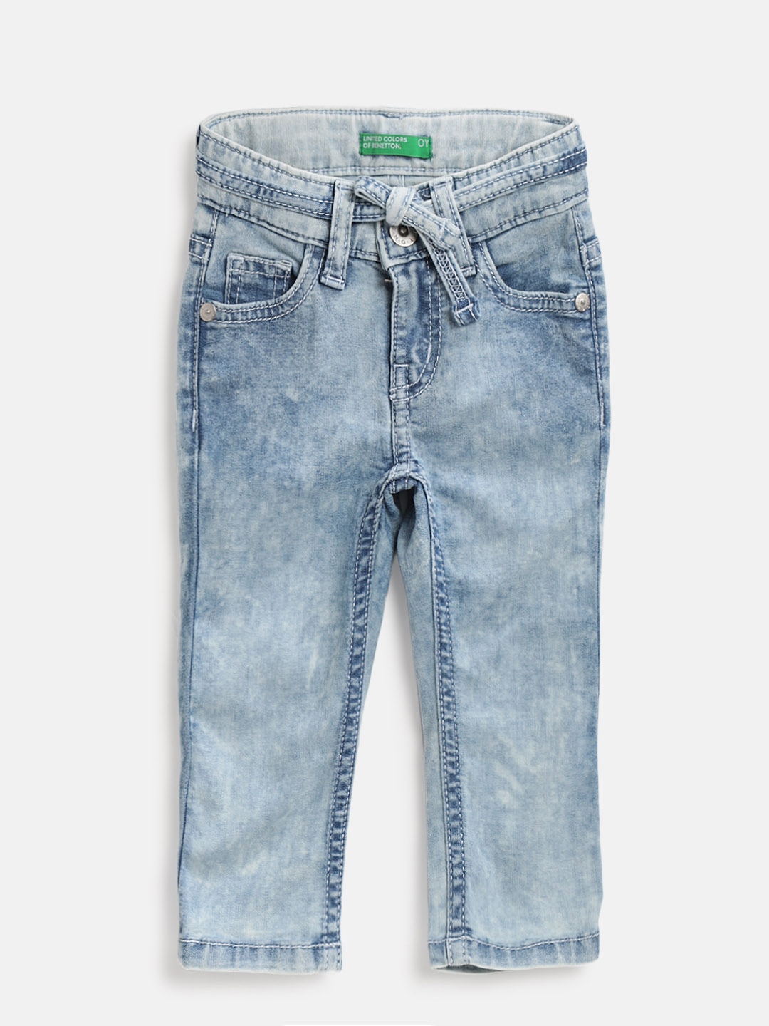 Buy United Colors Of Benetton Girls Blue Regular Fit Mid Rise
