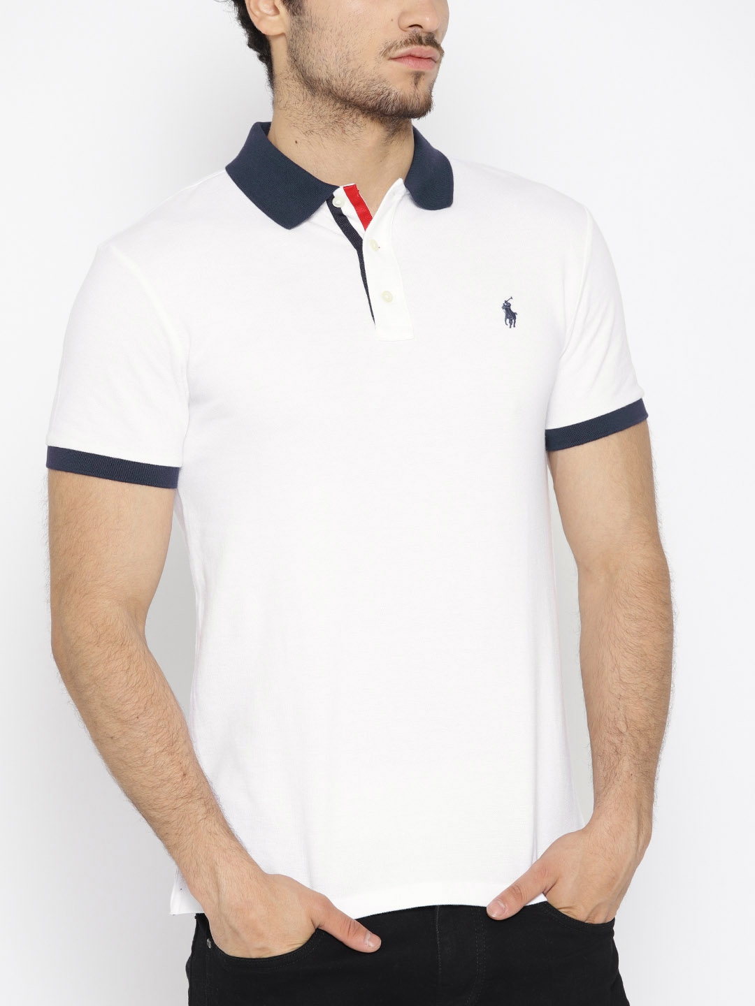 Buy Polo Ralph Lauren Men White Solid Polo Collar T Shirt - Tshirts for Men  9062685 | Myntra