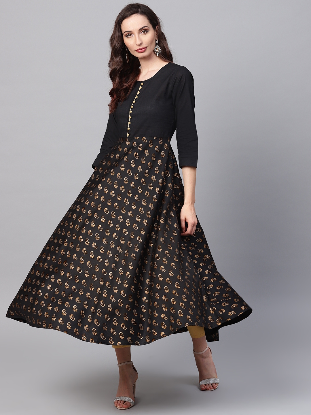 black anarkali myntra