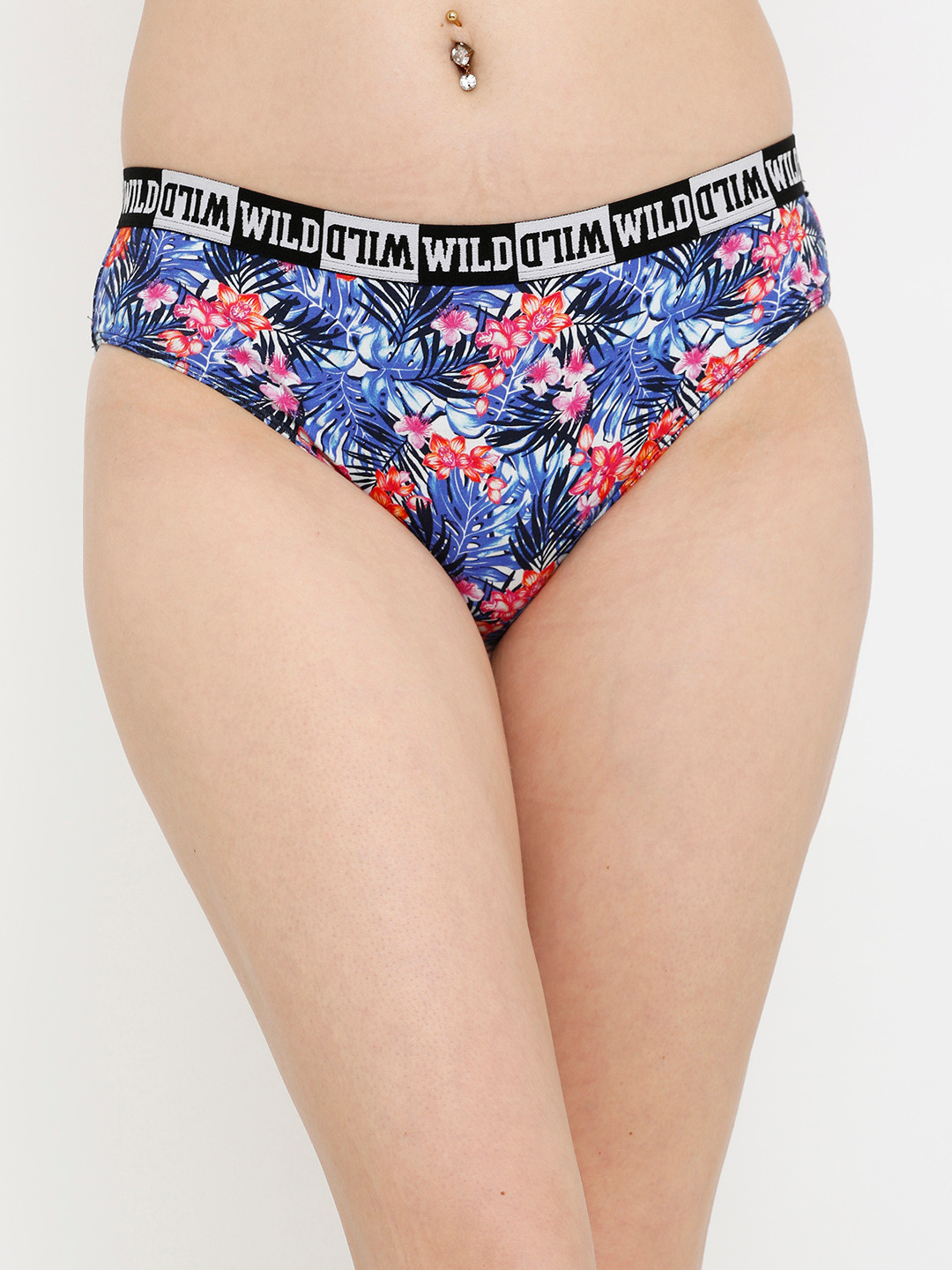 Candyskin MTV Women Blue & Red Printed Bikini Briefs CSXMTV-P02ROYALBLUE