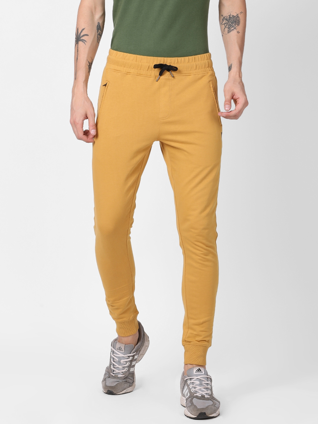 yellow and blue joggers