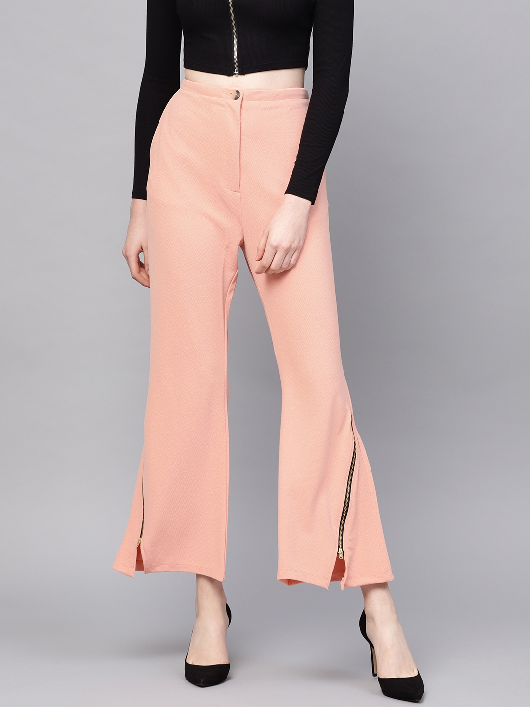 Buy Rangmayee Stretchable Cotton Blend Trouser Pants for Women Peach at  Amazonin