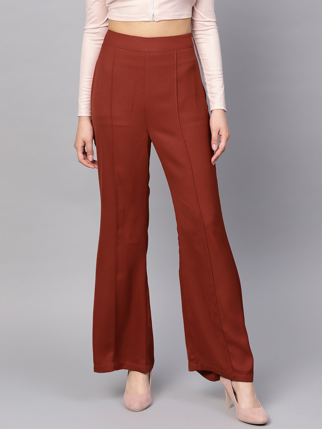 Solid Color Cotton Silk Pant in Rust  BJG47