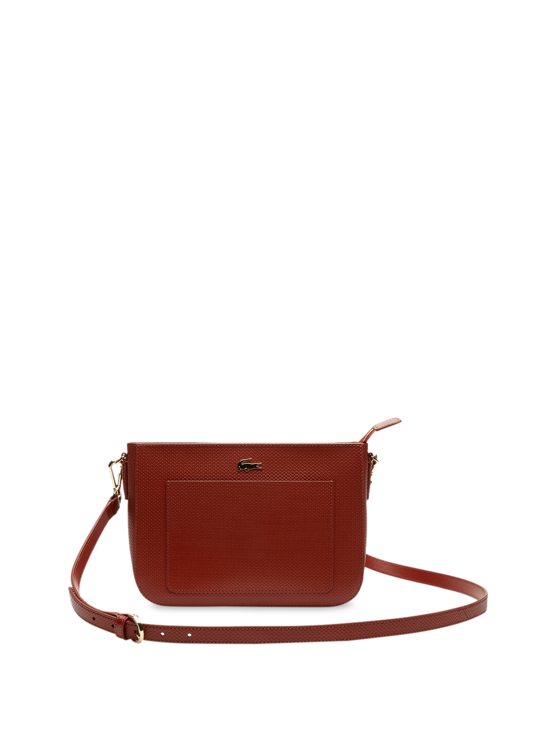 Buy Lacoste Red Textured Leather Sling Bag Handbags for Women 9132799 Myntra