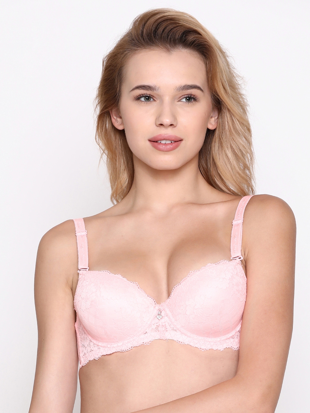 shyaway Pink Lace Underwired Lightly Padded Push-Up Bra S046