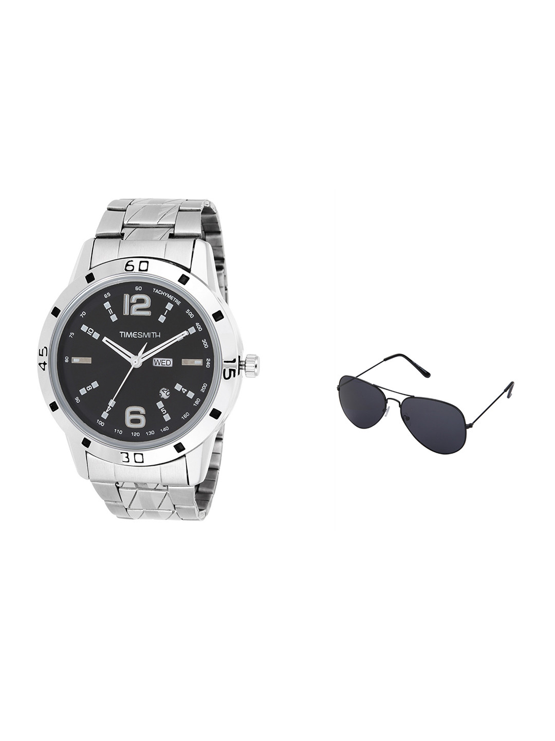 TIMESMITH Men Black Analogue Watch with Sunglasses TSC-023-WMG-002