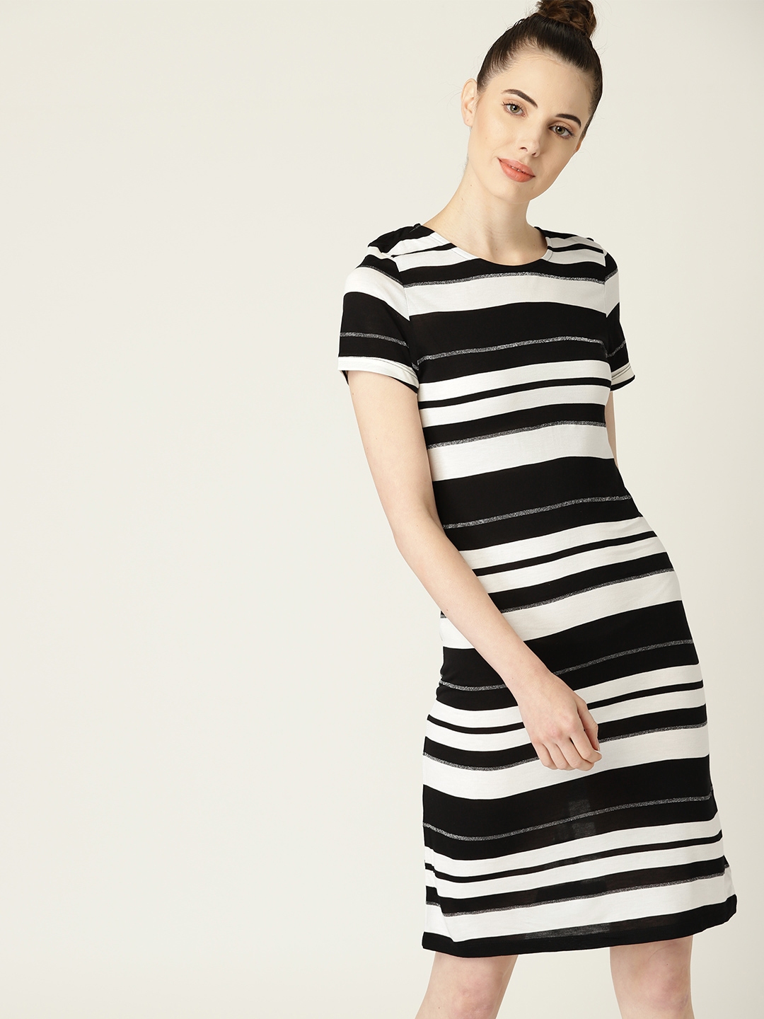 Buy United Colors of Benetton Women Black Striped Sheath Dress Dresses for Women 9153205 Myntra