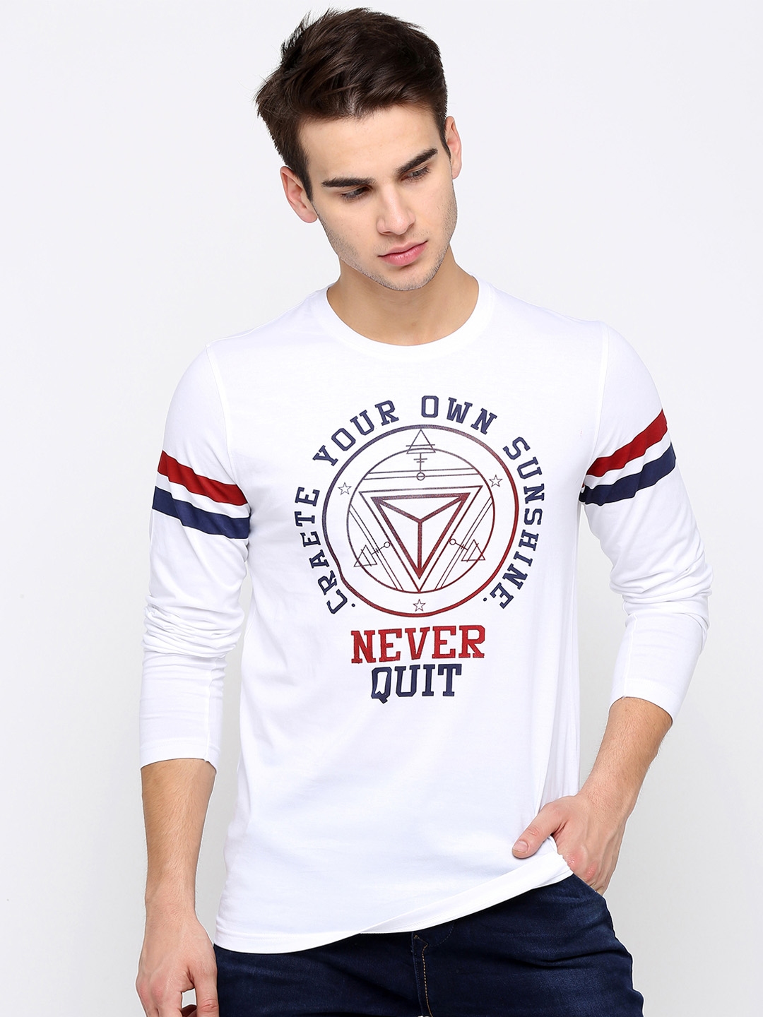 maniac white round t shirt