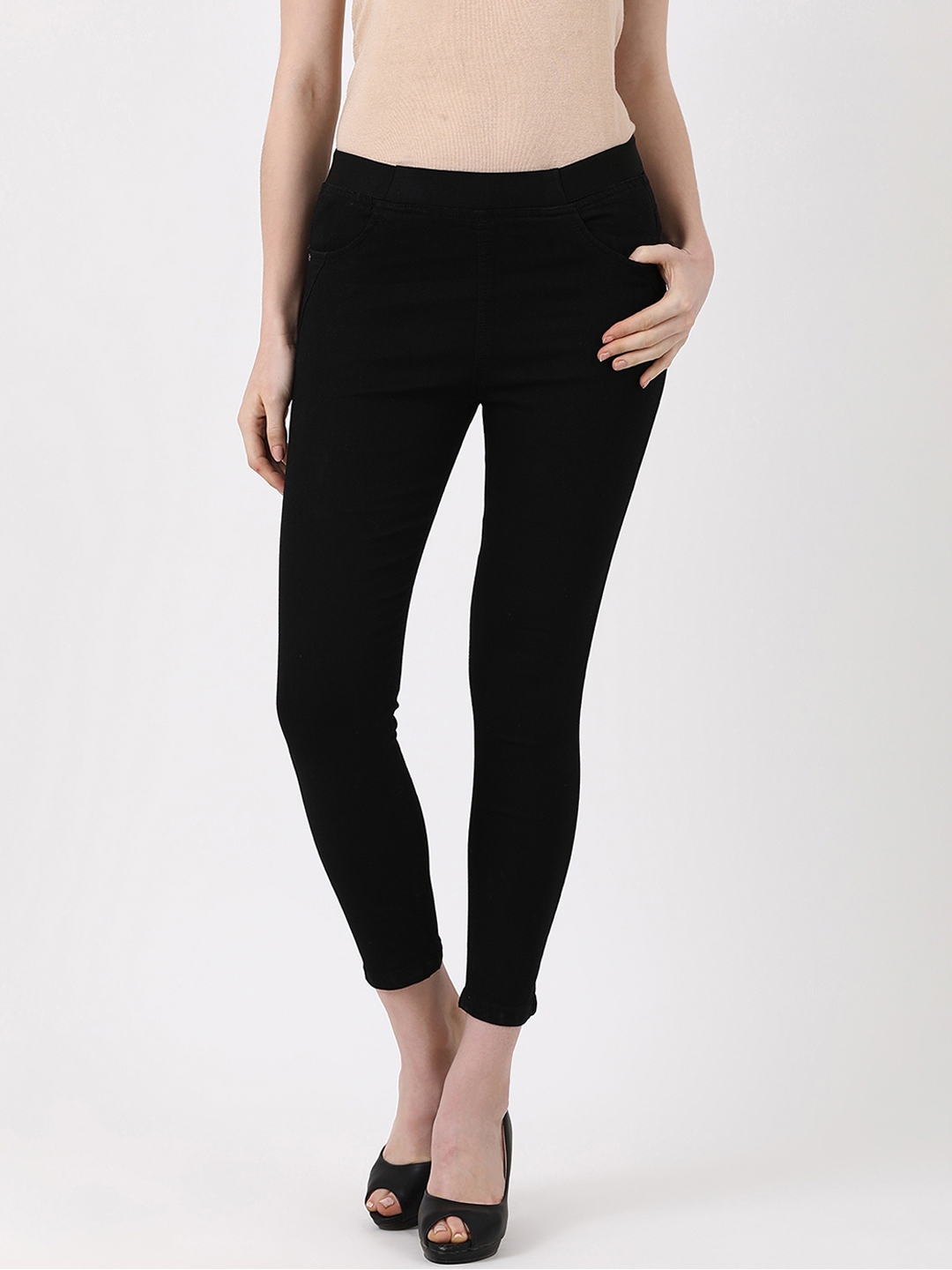 Buy Marks & Spencer Women Black Solid Super Skinny Fit Jeggings
