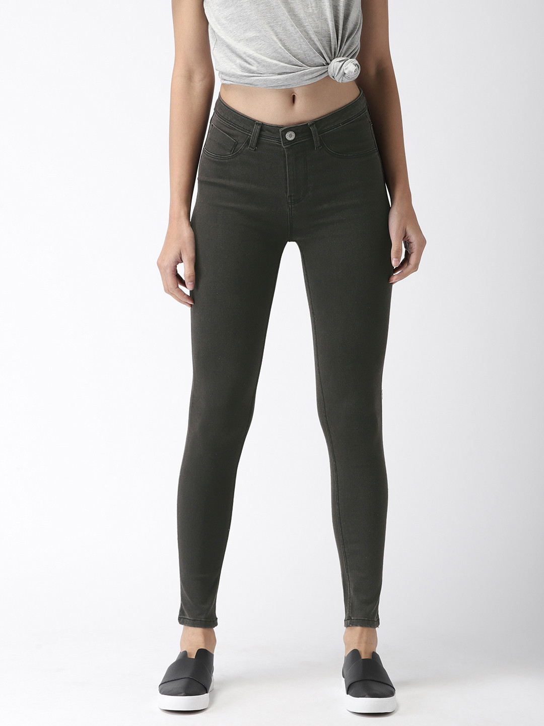 Flying Machine Women Grey Betty Fit Mid-Rise Jeggings