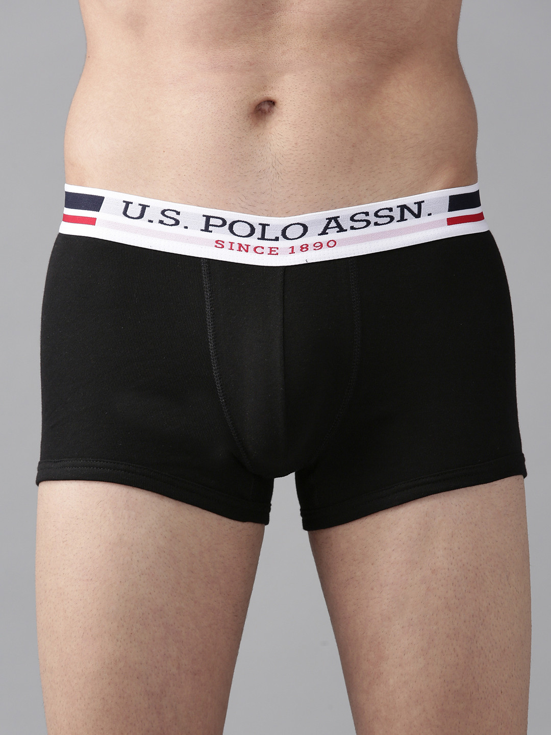 U.S. Polo Assn. Men Black Solid Trunks I641-002-P1
