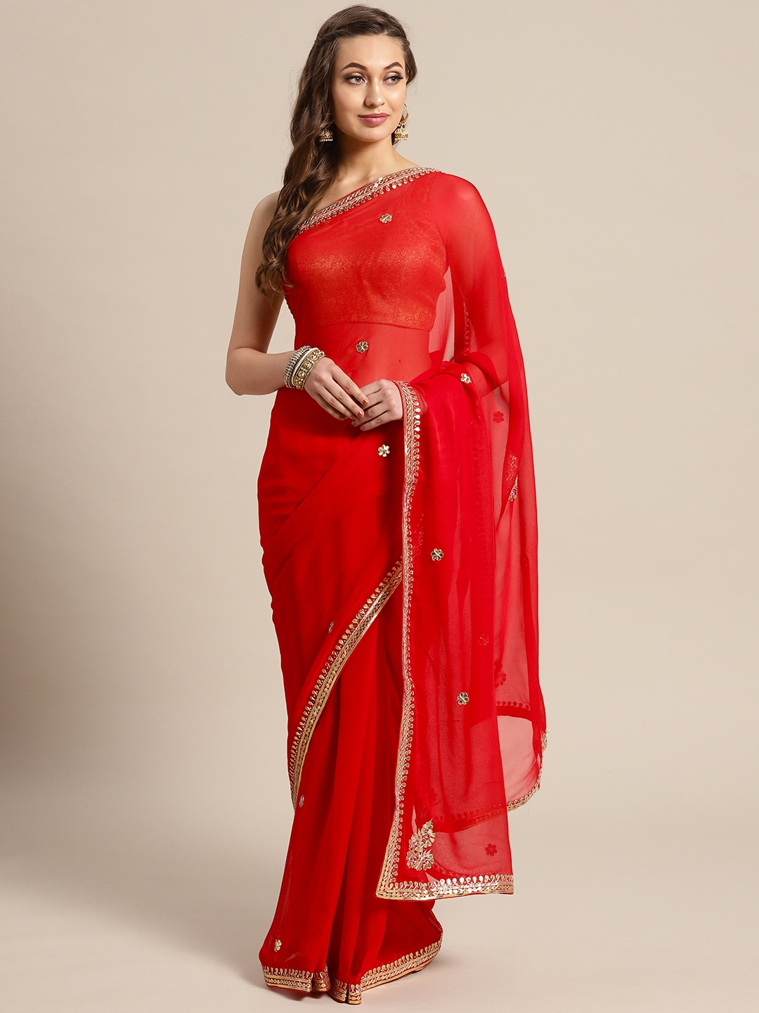 Gota patti saree cheap myntra