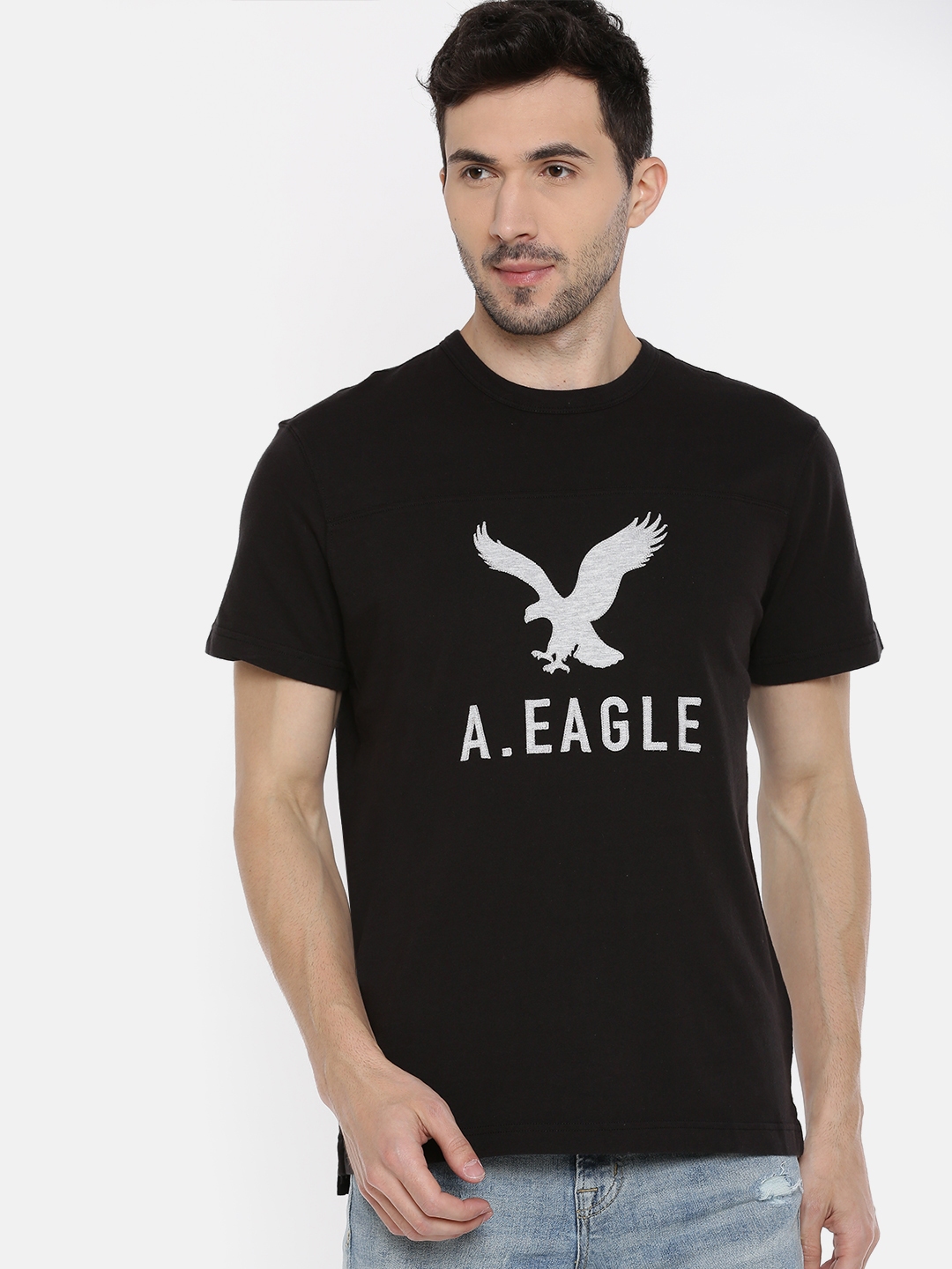 Buy AMERICAN EAGLE OUTFITTERS Men Black Solid Round Neck T Shirt Tshirts  for Men 9186373 Myntra
